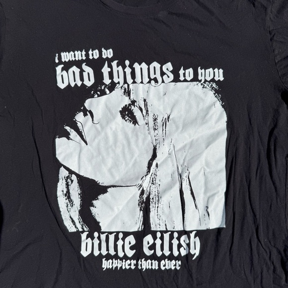 Billie Eilish Happier Than Ever T-shirt, I Wanna Do Bad Things To You, Size XXL - Picture 2 of 5